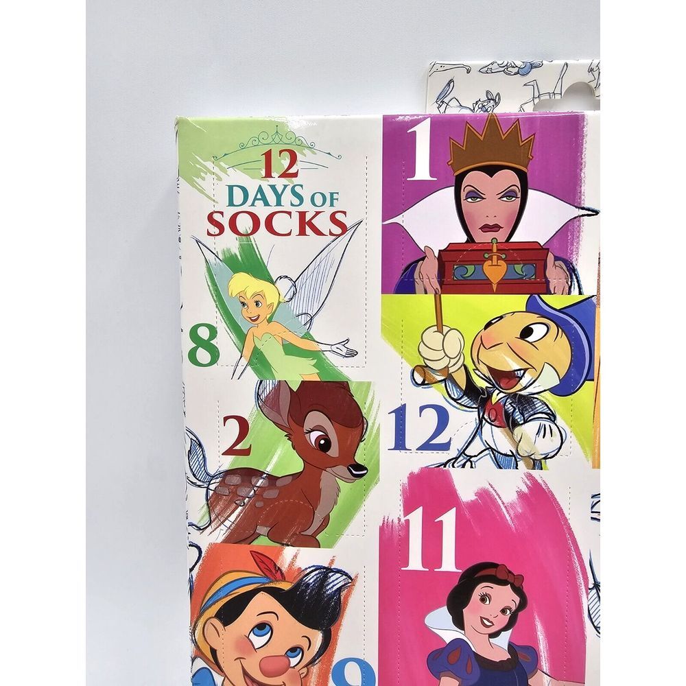 Disney Parks Ink & Paint Collection 12 Days Of Socks Adult‎ Shoe Sizes 4-10 NIB - Picture 2 of 6